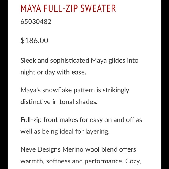 Neve Blue Brown Mock Neck Zip Up Wool Cardigan Sweater Size L - Picture 10 of 10